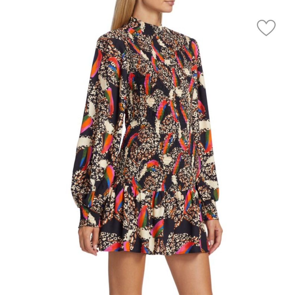 FARM Rio Colorful Abstract Long Sleeve Dress